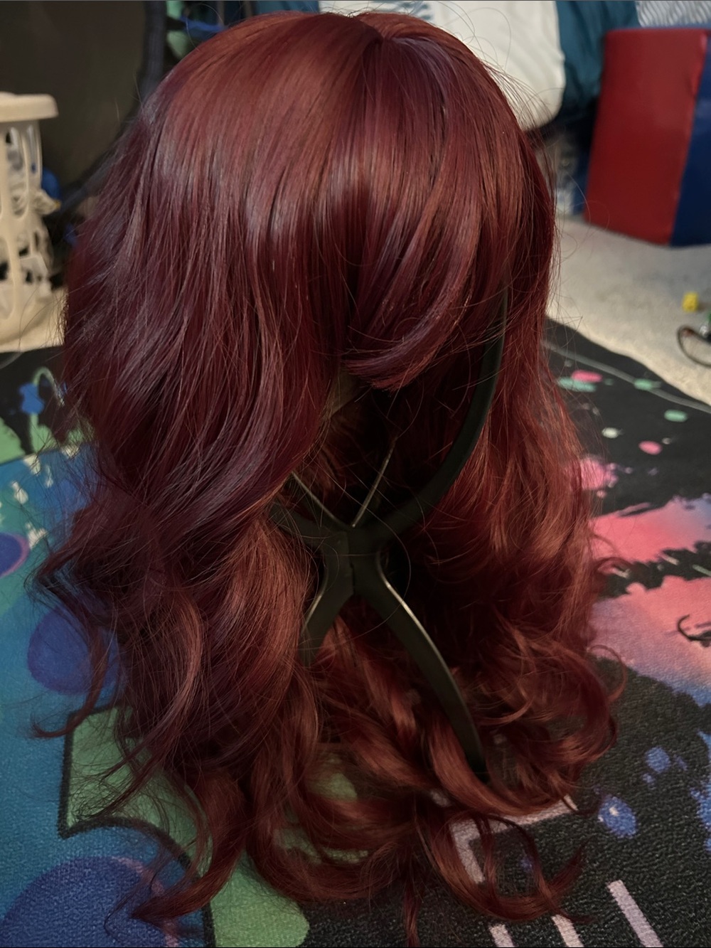 Rich Burgundy Wavy Women’s Wig - Deep Red